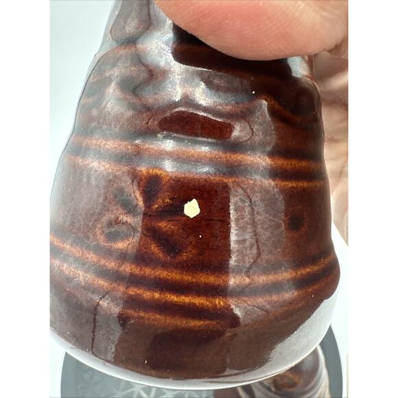 Marcrest Stoneware Brown Daisy Dot Salt & Pepper Shaker Set - Picture 7 of 7